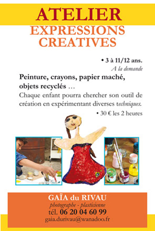 Ateliers pour enfants, arts plastiques