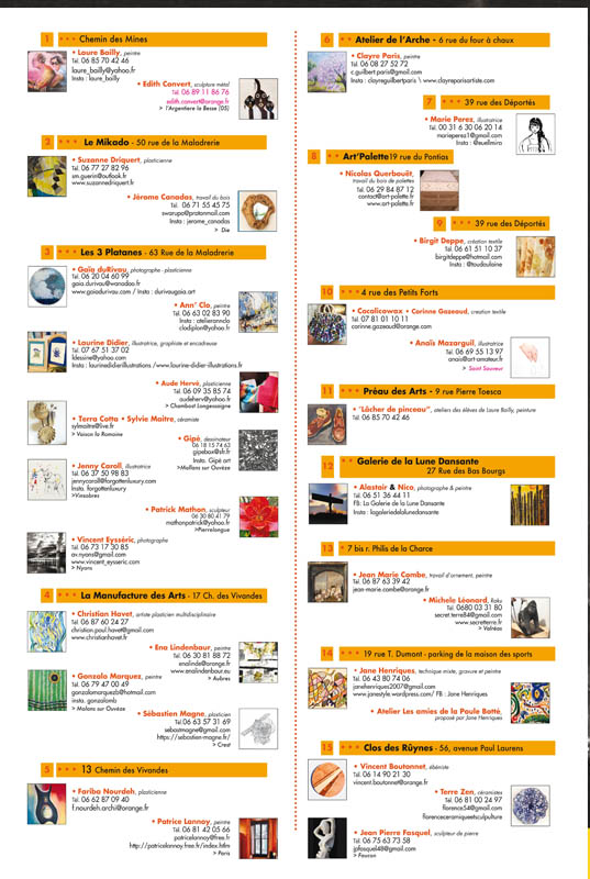 Parcours des Ateliers d'Artistes et Artisans 2025