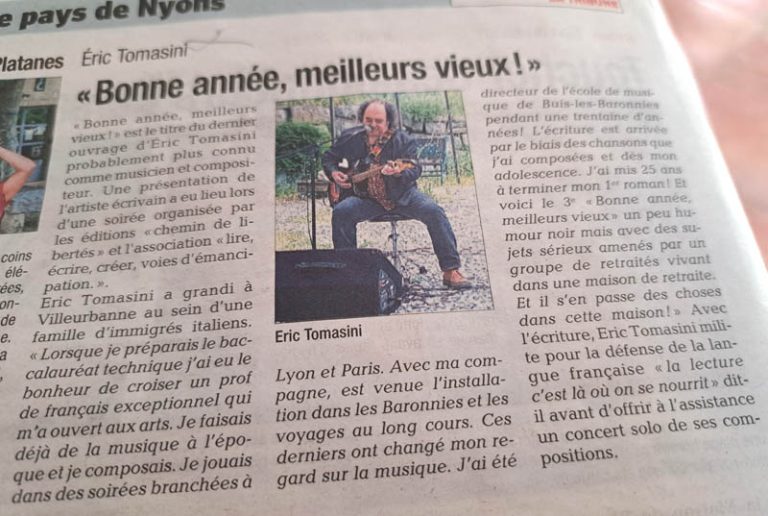 Eric Tomassini, chanteur, écrivain